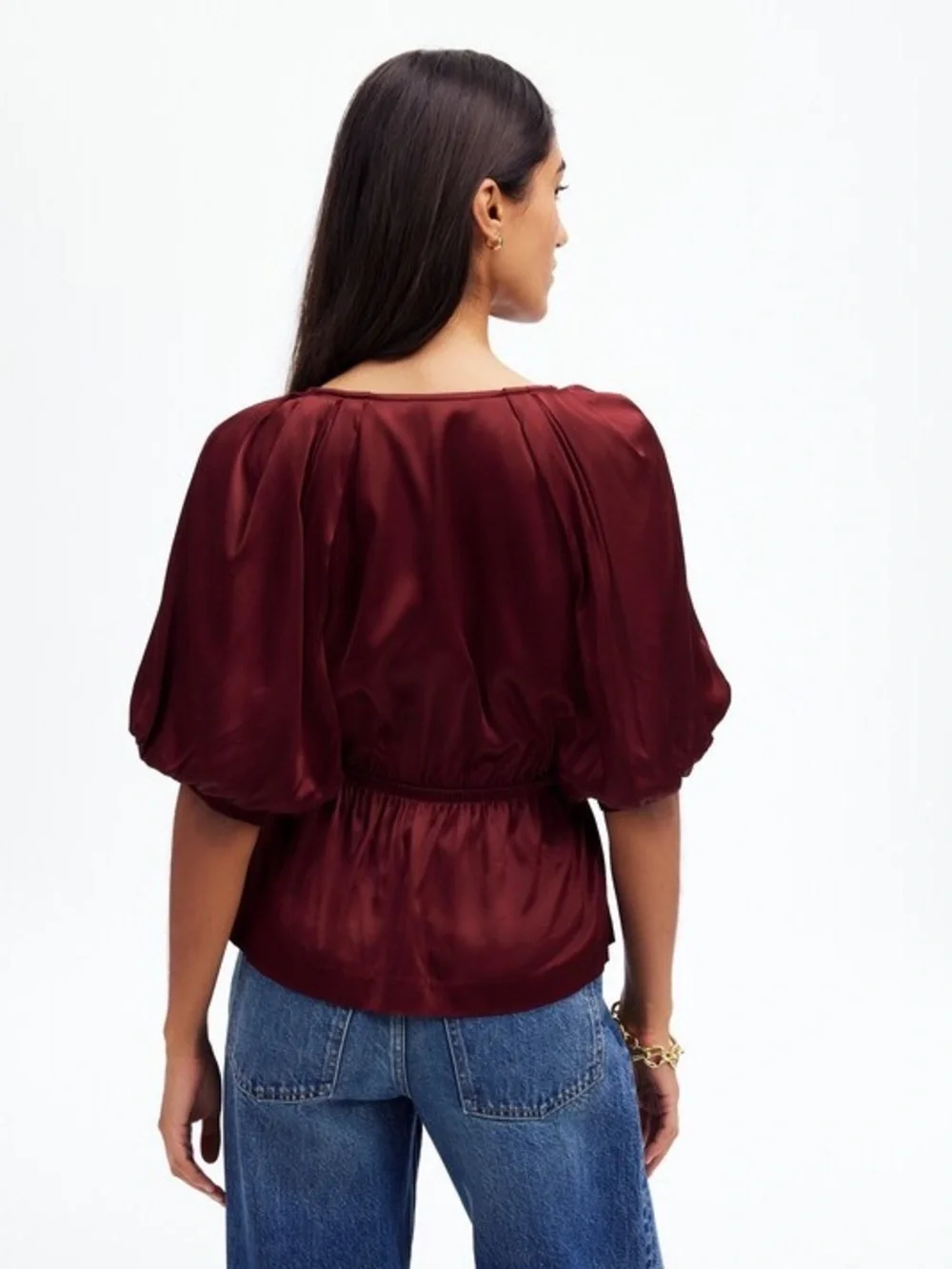 Madewell satin peasant
